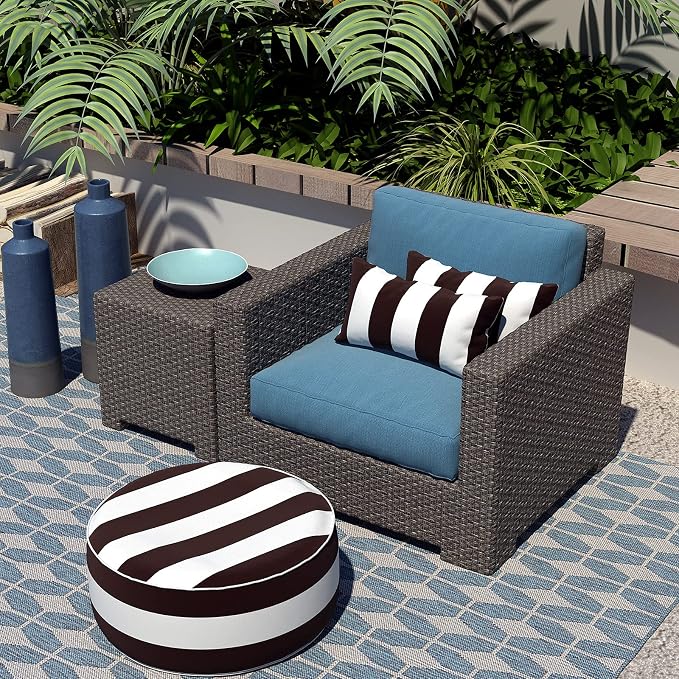 LVTXIII Outdoor/Indoor Lumbar Pillow Case Covers ONLY, 12” x 20” Patio Garden Decorative Lumbar Pillow Covers Pack of 2 for Outdoor Home Patio Furniture Use - Cabana Black
