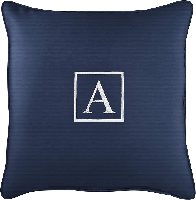 Sorra Home AMZ505911SP 18 Embroidered Lumbar Pillow, A-Navy-13 in x 20 in, Sunbrella - Canvas Navy
