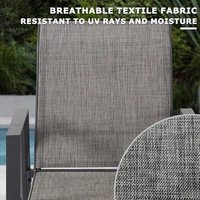 7 Piece Outdoor Dining Set, Patio Table and Chairs Set of 6, 47" Honey Oak Round Patio Table with 6 Grey Stackable Patio Chairs for Lawn, Garden, Porch