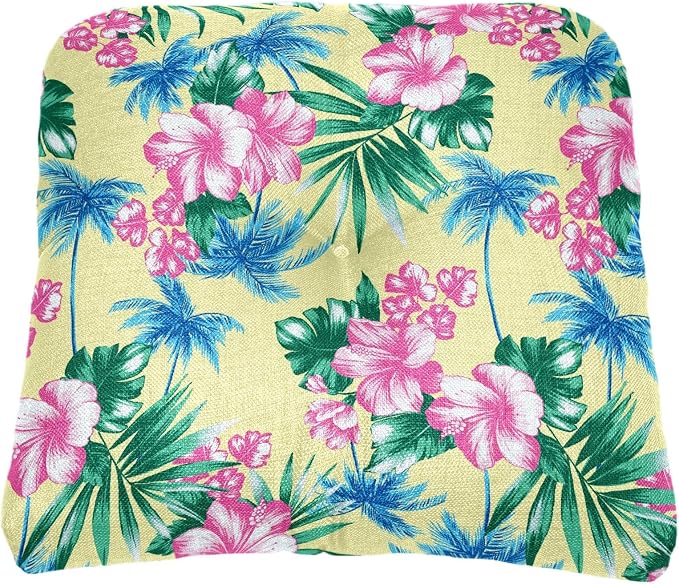 BrylaneHome Bh Outdoor Performance Tufted Wicker Chair Cushion - Banana Island
