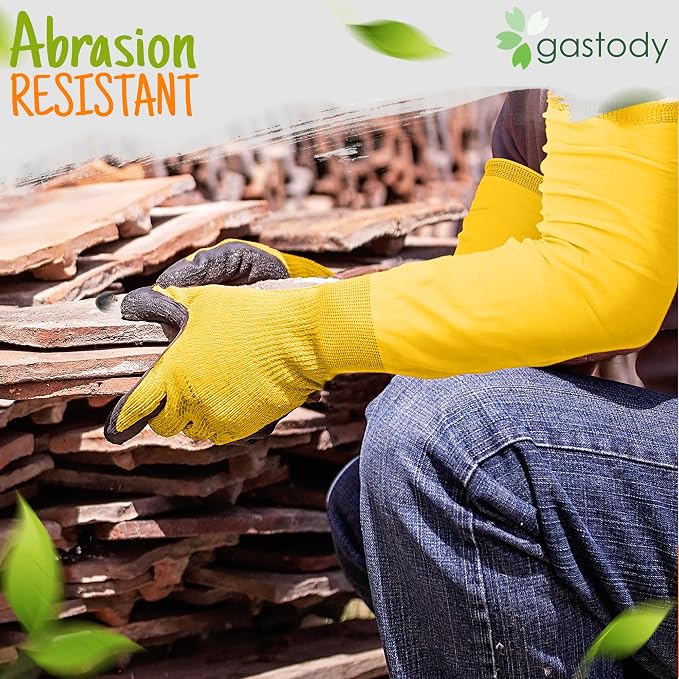 Long Sleeve Gardening Gloves for Women & Men, Long Cuff Garden Gloves | Multipurpose heavy-duty design for outdoor & indoor use; extended cuff shields forearms from thorns, scratches & dirt