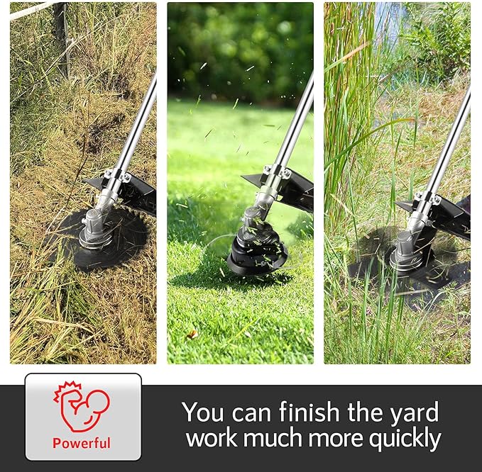 58CC Gas Powered Weed Wacker, 4-in-1 Cordless String Trimmer Brush Cutter, 2-Cycle Straight Shaft Grass Trimmer for Lawn and Garden Care Trimming