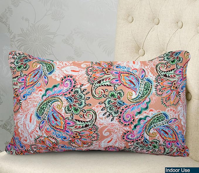 COZY TRENDS Decorative Indoor Outdoor Waterproof Throw Pillows with Inserts - Stylish Comfort for Your Patio Furniture, Garden Chairs, or Indoor Décor (12''X20'', Pink)