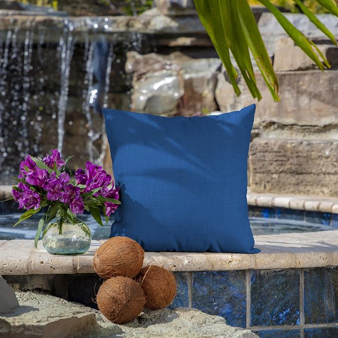 Arden Outdoor Toss Pillow, 4-Pack, 16x16, Cobalt Blue | Indoor/Outdoor Décor, Set of 4, 16 x 16, Rain-Proof, Fade Resistant, Mold and Mildew Resistant