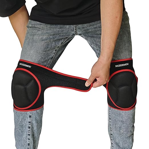 Knee Pads for Athletic Use,Gardening,Flooring - Thick EVA Foam Cushion, Non-Slip Silicone & Adjustable Straps (S/M/L), Breathable Unisex Garden Kneeling Pad with Extended Comfort