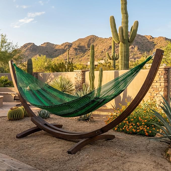 Sunnydaze Handwoven XXL Thick Cord Mayan Double Hammock for Outside - 625-Pound Capacity Heavy-Duty Outdoor Hammock - Meadow