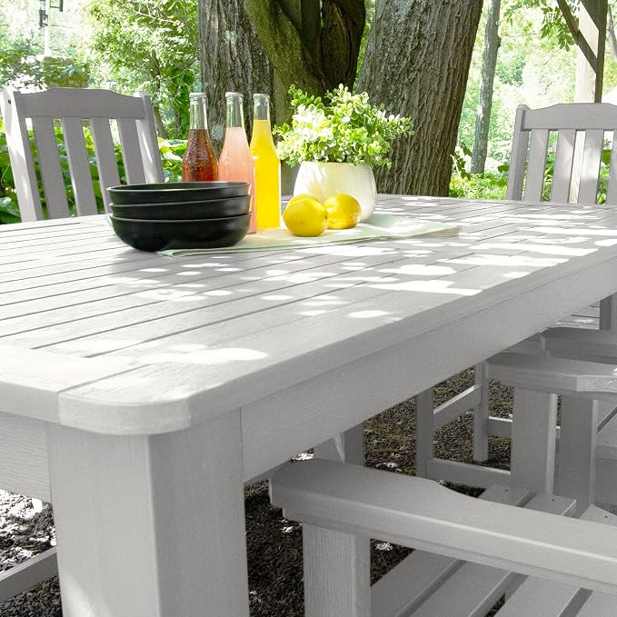 Highwood AD-ST7LH2CO4BA-WHE Lehigh 7pc Rectangular Counter Height Dining Set 72" x 42", White