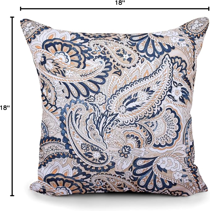 COZY TRENDS Decorative Indoor Outdoor Waterproof Throw Pillows with Inserts - Stylish Comfort for Your Patio Furniture, Garden Chairs, or Indoor Décor (18''X18'', Beige)