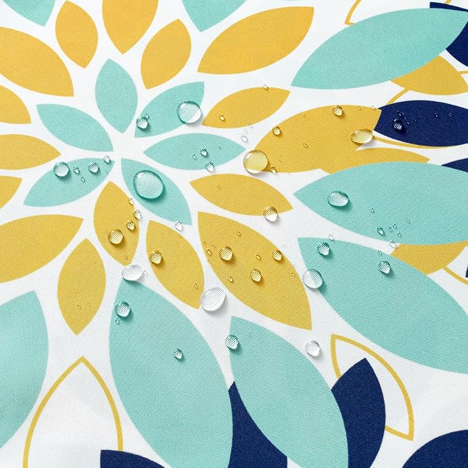 Floral Outdoor Pillow Covers Light Blue Yellow 18x18 Set of 2 | Waterproof Throw Pillow Cases Spring Decorative Summer Cushion Covers for Patio Furniture Garden Bench Porch Sofa