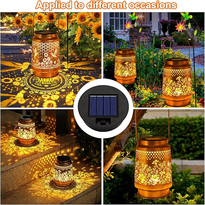 6 Pack Solar Lights Replacement Top Parts 7 Lumens Lantern Lids Light for Hanging Solar Lanterns Outdoor Decorations Garden Patio