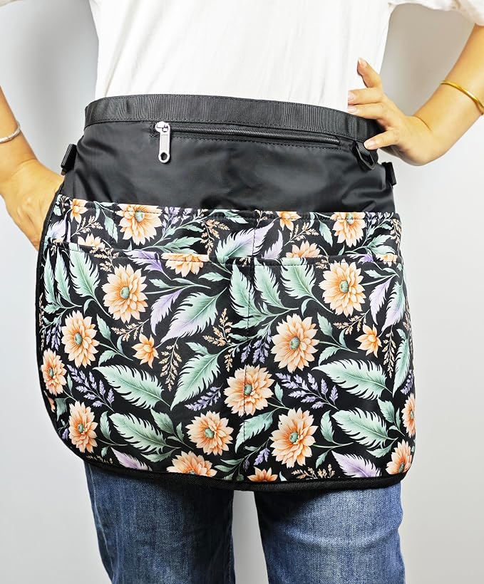 Bafelia Garden Apron for Women with 7 Pocket,Half Florist Apron Harvesting Apron