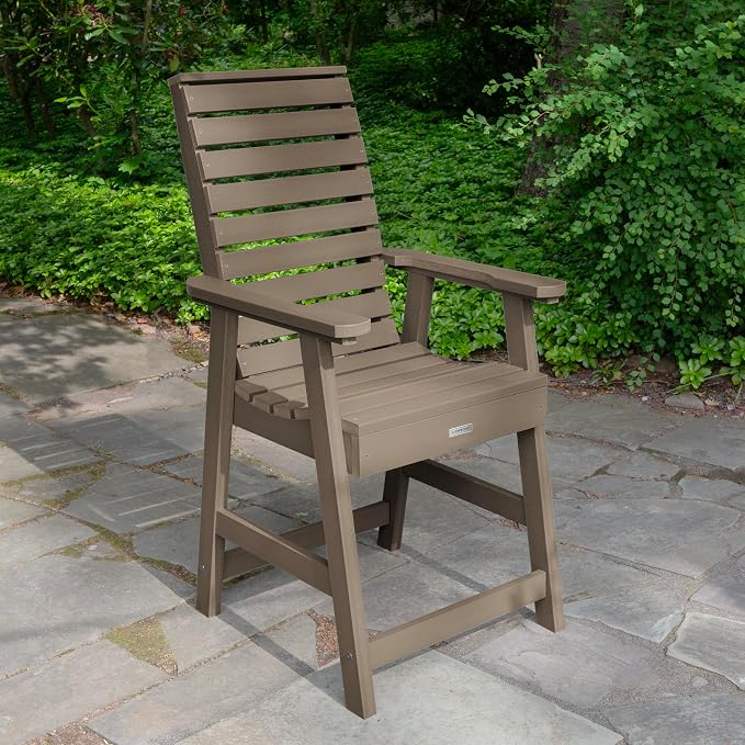 highwood Weatherly 5 Piece Square Counter Height Outdoor Dining Set, Woodland Brown