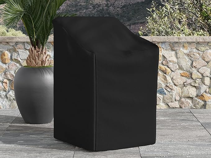 Covermates Ultima Outdoor Chair Cover – All-Weather Water & Rip-Resistant Patio Furniture Protection Heavy-Duty 600D Polyester, Mesh Vents, Buckle Straps & Drawcord, 26W x 34D x 35H, Ripstop Black
