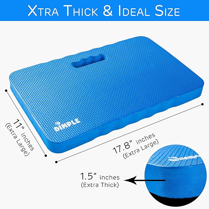 Dimple Thick Kneeling Pad | Garden Pad for Gardening | Kneeling Pad for Work | Garden & Bathtub Kneeler for Baby Bath | Kneeling Mat for Exercise & Yoga (XL) 17.8 x 11, Thickest 1-½"(2 Pack, Blue) | Garden & Bathtub Kneeler for Baby Bath, Kneeling Mat ...
