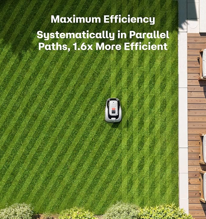 Raccoon 2 SE Robot Lawn Mower with Garage, Auto Mapping Robotic Lawnmower for 0.15 Acre with APP Control, Vision Navigation, 20°Slope, Ideal Robot Mower for Small Lawns