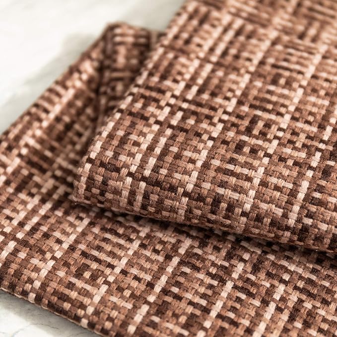Kevin Textile Outdoor Waterproof 12"x24" Lumbar Pillow Covers 2 Pack, Brown | Water Resistant, Faux Linen Yarn-dyed, Woven Texture Throw Pillow Covers for Tent Patio Garden Couch Sofa