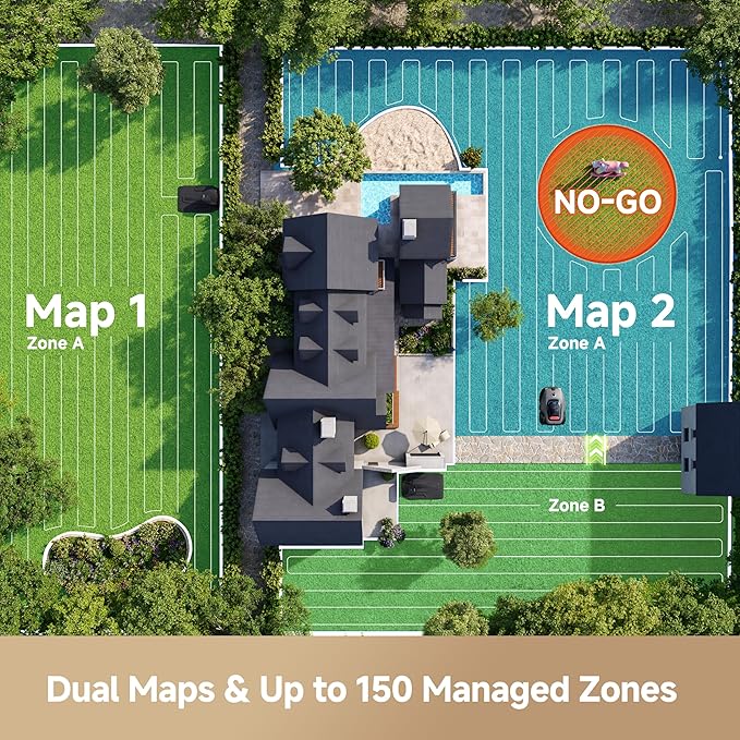 MOVA LiDAX Ultra 2000 Robot Lawn Mower with 4G with Garage for 0.5 Acre, No Wire No RTK+360° 3D LiDAR+AI Vision, 45% Slope, Cut Height 1.2"-3.9", 150 Multi-Zone,Edge Cutting(Garage Shipped Separately)