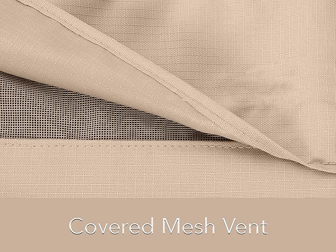Covermates Ultima Outdoor Chair Cover – All-Weather Water & Rip-Resistant Patio Furniture Protection Heavy-Duty 600D Polyester, Mesh Vents, Buckle Straps & Drawcord, 28W x 34D x 38H, Ripstop Tan