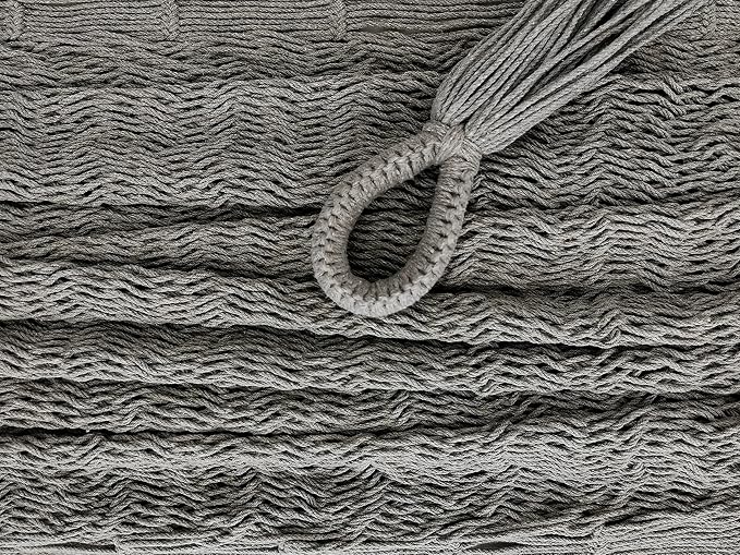Traditional Mayan Hammock - Hammock Made with Thick Cotton Thread (Gray, Small)