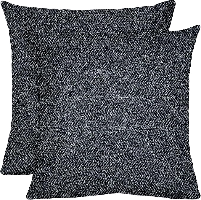 RSH DECOR Square Throw Pillows Set of 2, 17" x 17", Outdoor Pillows Waterproof, Outdoor Pillow Covers, Pillow Covers for Couch, Calder Midnight Indigo, Made in USA