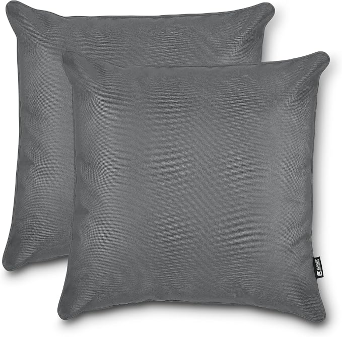 Classic Accessories Montlake FadeSafe Indoor/Outdoor Accent Pillows, 20 x 20 x 8 Inch, 2 Pack, Light Charcoal