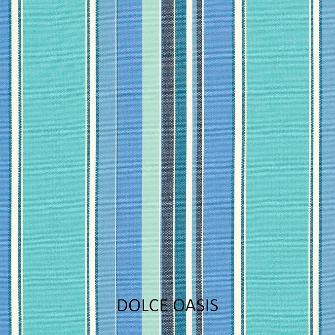 Sorra Home x Sunbrella Indoor/Outdoor Sunbrella Lumbar Pillows, Set of 2, 14 x 24, Blue & Teal Stripes