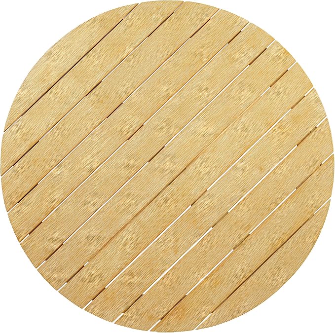 5-Piece Outdoor Acacia Wood Round Dining Set, All-Weather Round Dining Table and 4 Barrel Chairs & Removable Cushions, 5-Piece Patio Furniture for Backyard Deck Poolside (Gray Cush)