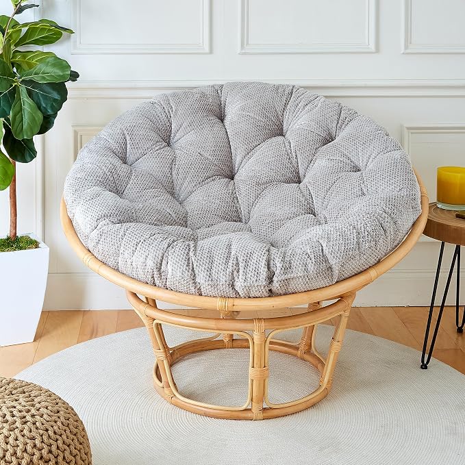 Sorra Home Indoor Papasan Cushion, 44 in x 44 in x 4 in, Dove 2 Count
