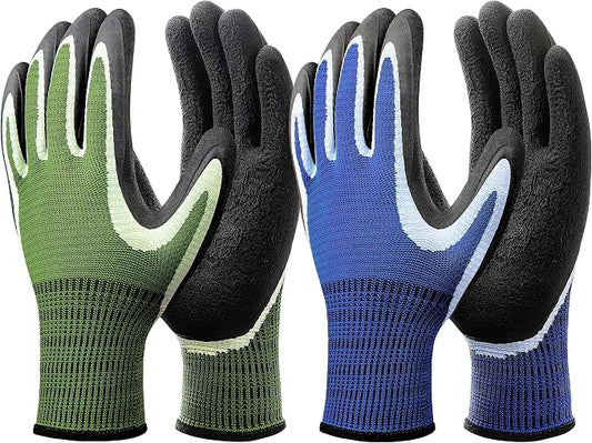 DOFOWORK Gardening Gloves - 6 Pair Gardening Gloves for Women/Men with Grip | Breathable Natural Latex Garden Glove Outdoor Protective Working Glove for Weeding, Raking and Pruning