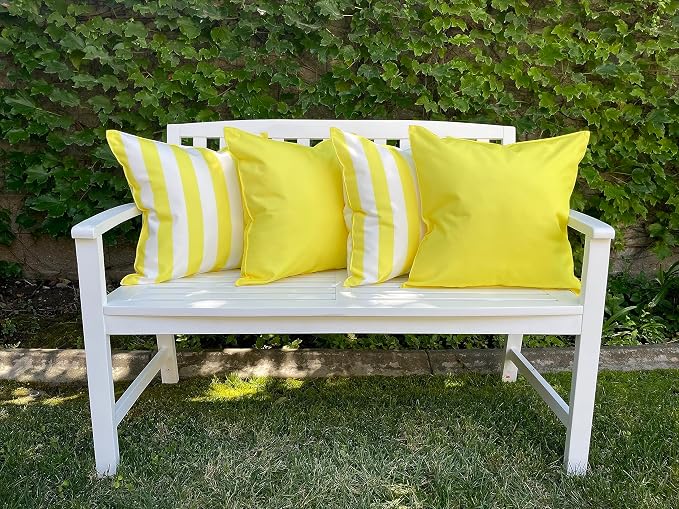 Pack of 2 Outdoor 20''x20'' Yellow Waterproof Throw Pillow Covers Decorative Square Patio Pillows for Patio Furniture (Illuminating)