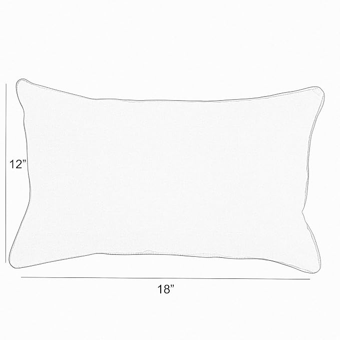 Sorra Home x Sunbrella Indoor/Outdoor 18" x 12" Corded Lumbar Pillows, Canvas Henna and Canvas Natural, Set of 2 (Model: AMPS112001)