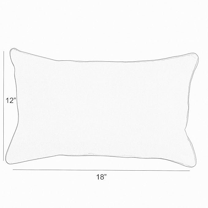 Sorra Home x Sunbrella - Indoor/Outdoor Lumbar Pillows (Set of 2), Canvas Natural Ivory & Charcoal Grey