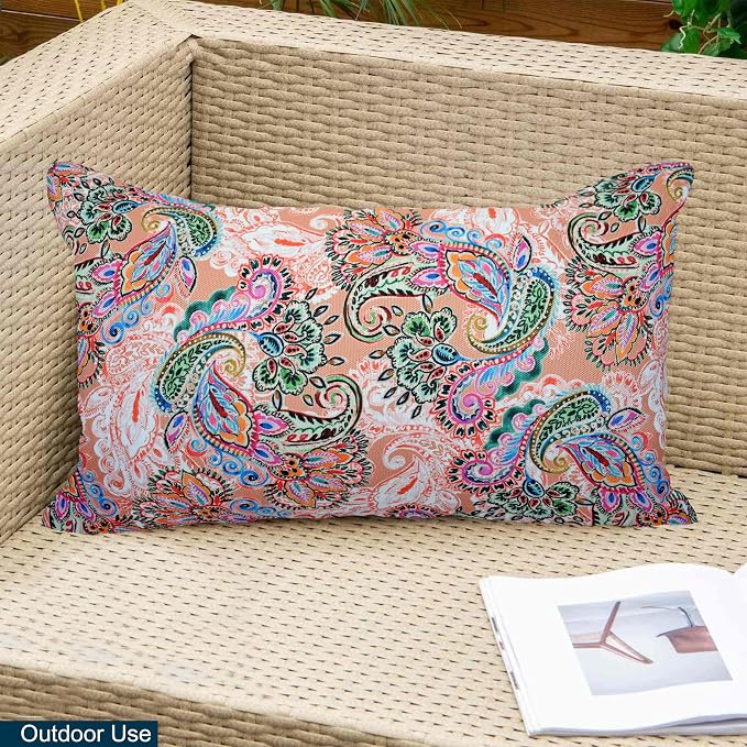 COZY TRENDS Decorative Indoor Outdoor Waterproof Throw Pillows with Inserts - Stylish Comfort for Your Patio Furniture, Garden Chairs, or Indoor Décor (12''X20'', Pink)