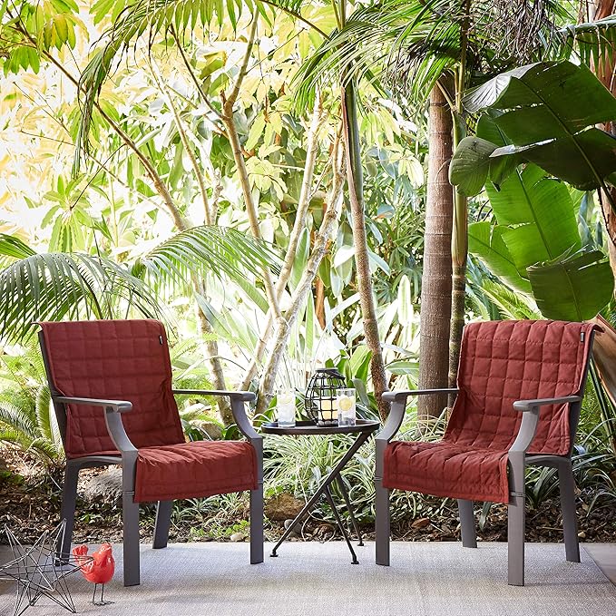 Classic Accessories Montlake Water-Resistant 45 Inch Patio Chair Slipcover, Heather Henna, Patio Furniture Covers