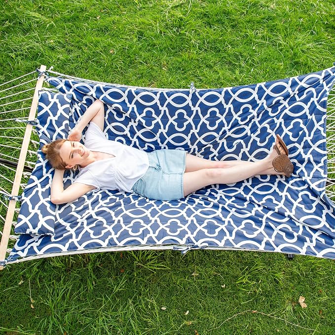 SUNCREAT Hammocks Replacement Hammock for Stand, 475 lbs Capacity, Two Person Backyard Hammock with Pad for Outside, Dark Gray Pattern