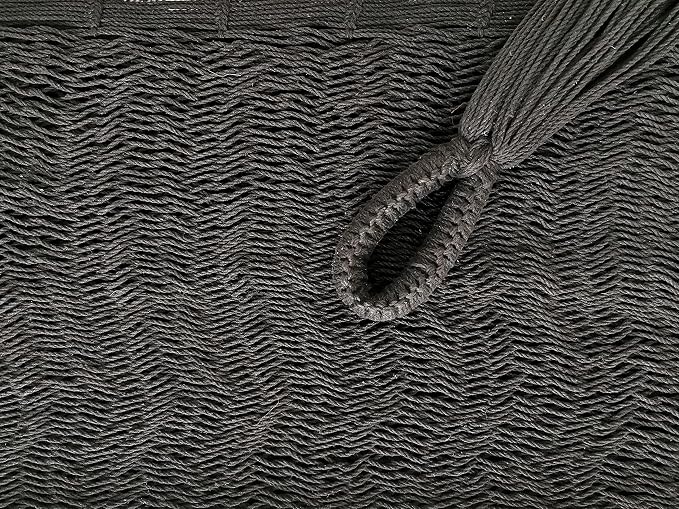 Traditional Mayan Hammock - Hammock Made with Thick Cotton Thread (Black, Large)