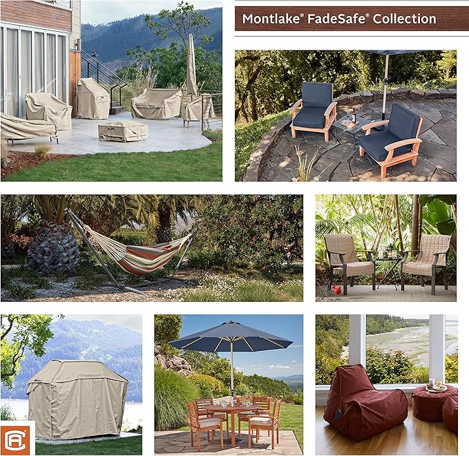 Classic Accessories Montlake Water-Resistant 69 Inch Patio Steamer Chaise Slipcover, Heather Indigo, Patio Furniture Covers