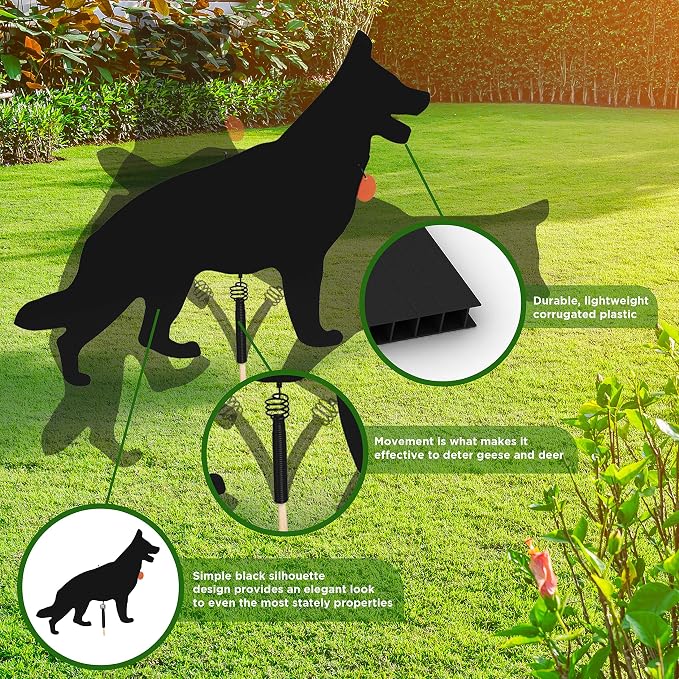 Lone Dog Decoy - Predator Decoys, Repellent for Geese, Deer - Goose Deterrent, Dog Decoy to Keep Away Pests - Predator Replica Visual Scare Device