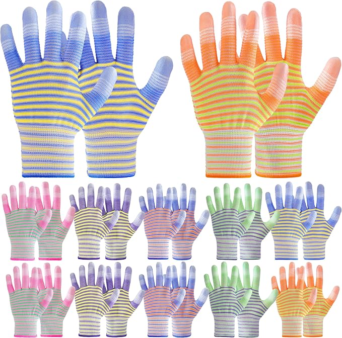 Gardening Gloves for Women - Gardening Gloves 12 Pairs, Breathable Rubber Garden Gloves, Outdoor Protective Working Gloves