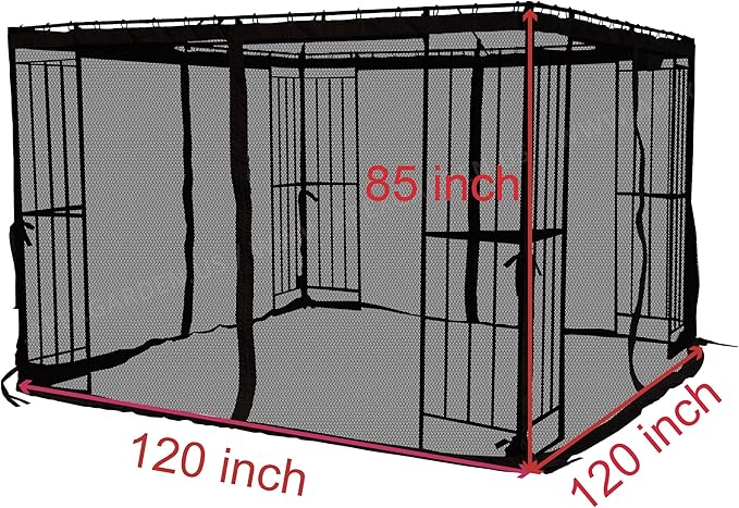 APEX GARDEN 10-ft x 10-ft Gazebo Replacement Mosquito Screen Netting (Black)