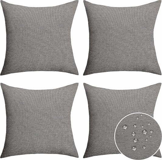 Home Brilliant Decorative Pillow Covers 16x16 inch Outdoor Pillows for Patio Furniture Waterproof Compatible with Sunbrella Throw Pillow Covers, 40 cm, Charcoal Gray