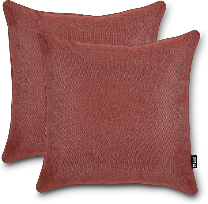 Classic Accessories Montlake FadeSafe Indoor/Outdoor Accent Pillows, 20 x 20 x 8 Inch, 2 Pack, Heather Henna