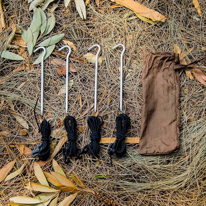 Go Camping Hammock 2.0 w/ Built-In Mosquito Net - Slate Gray by Go Outfitters: 11' Long X 64" Wide |Includes 2 Premium Aluminum Carabiners, Rapid Deployment Bag, 4 Stakes & 4 Shock Cords